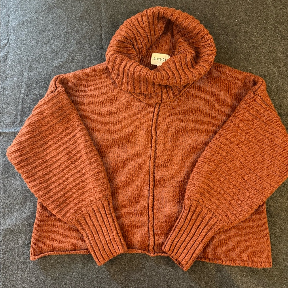 Olive + Oak Anthropology Knit Cowl Neck Sweater Size L